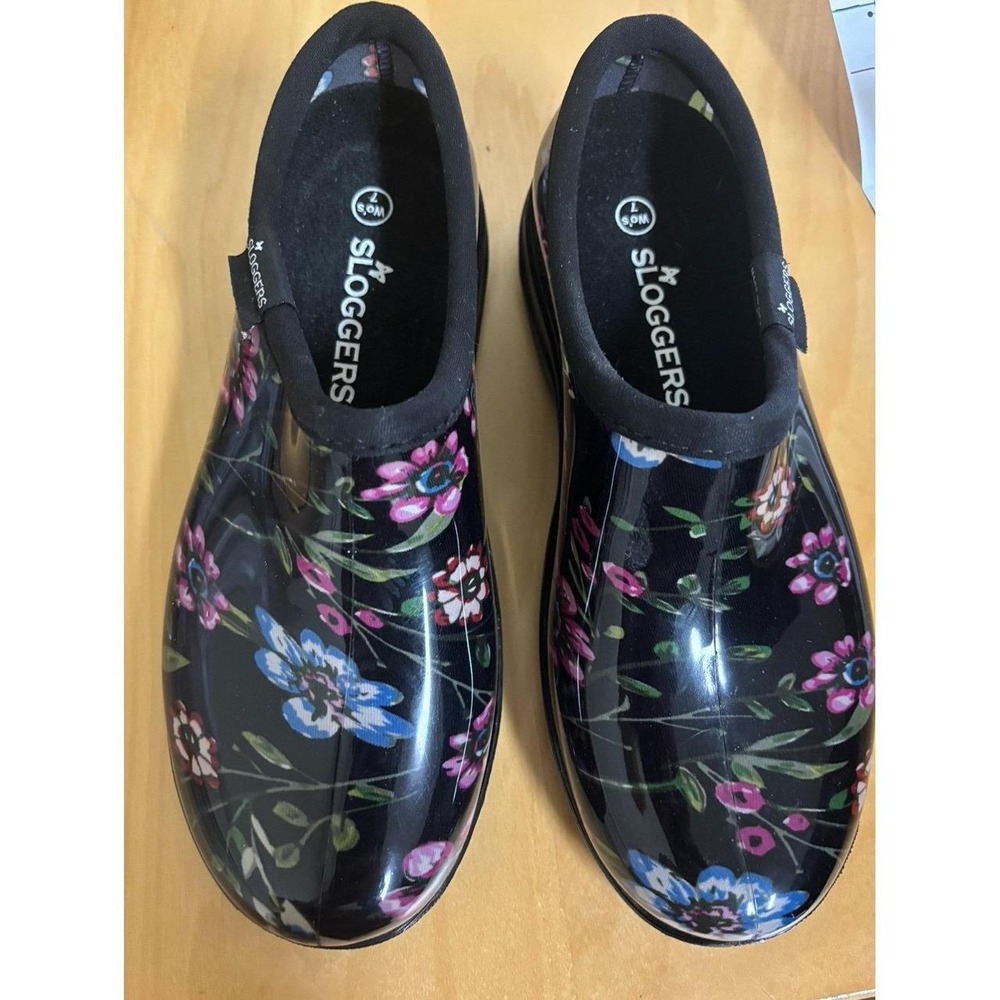 Womens floral print garden clogs Sloggers size 7